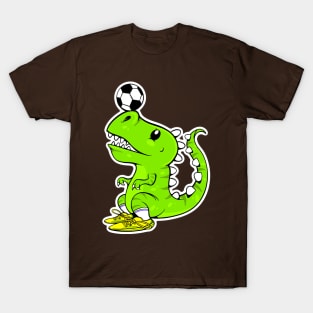 T Rex Soccer Cartoon T-Shirt